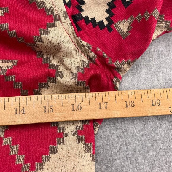 Lauren‎ Ralph Lauren Shirt Women XSmall Orange Beige Aztec Tribal Cotton Blouse - Picture 6 of 11